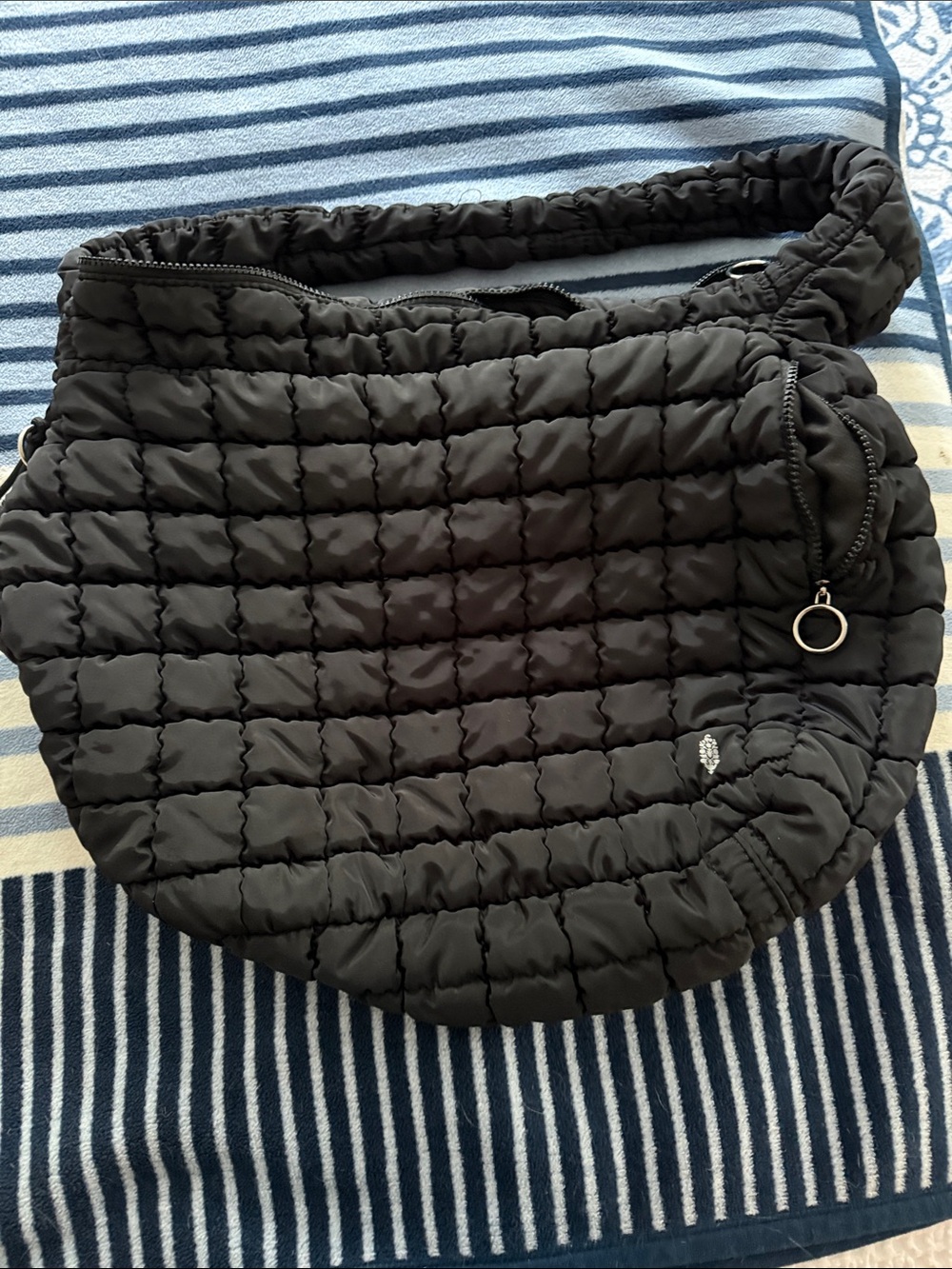 FP Movement by Free People Quilted Black Puffer Shoulder Bag